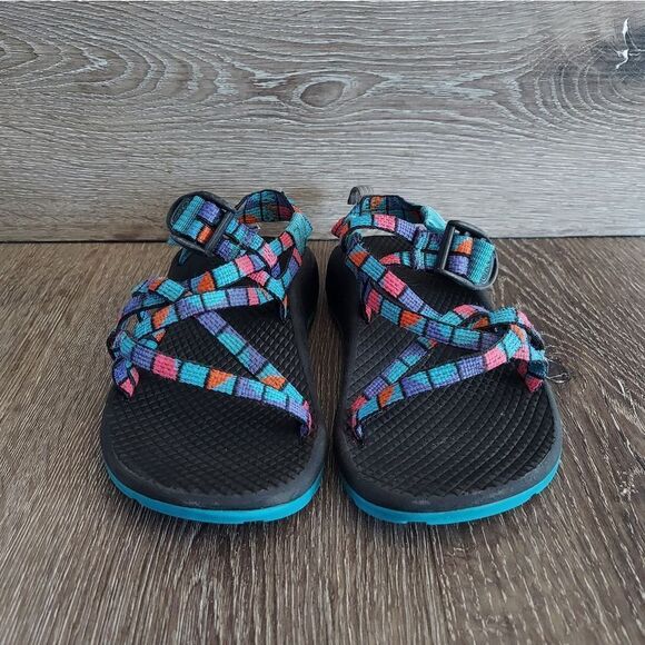 Chaco Kids ZX1 Ecotread Teal Multicolor Sandals Size 1 J180264 - Picture 2 of 9